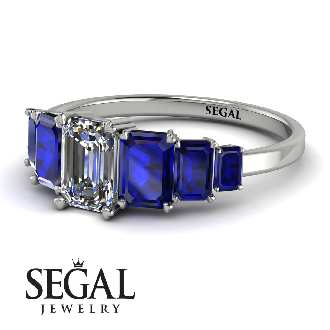 Emerald Cut Diamond Geometrical Ring - Briella No. 63