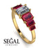 Emerald Cut Diamond Geometrical Ring - Briella No. 46