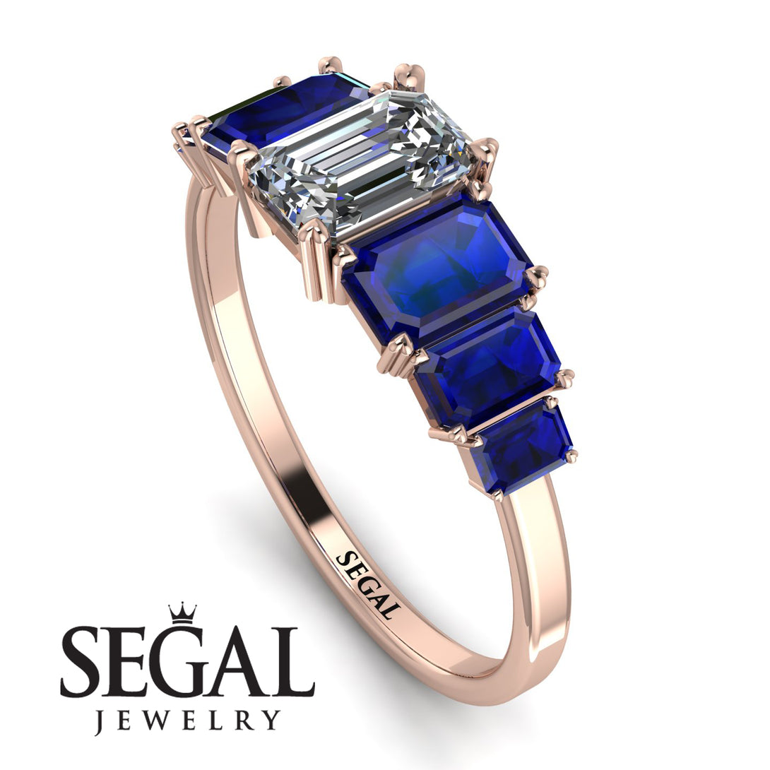 Emerald Cut Diamond Geometrical Ring - Briella No. 62