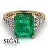 Emerald Cut Diamond Ring Hidden Round Diamonds - Sawyer No. 4 image 3