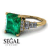 Emerald Cut Diamond Ring Hidden Round Diamonds - Sawyer No. 4 image 10