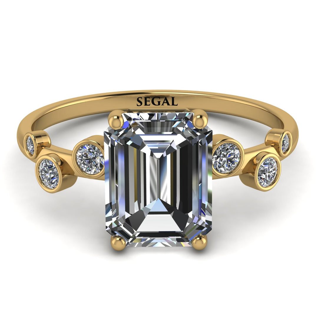 Emerald Cut Diamond Ring With Bezel - Alina No. 1