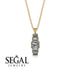 Emerald Cut Diamond Stairs Necklace - Briella No. 1