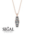 Emerald Cut Diamond Stairs Necklace - Briella No. 2