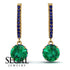 Emerald Dangle Earrings With Hidden Halo - Adaline No. 64 image 10