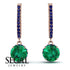 Emerald Dangle Earrings With Hidden Halo - Adaline No. 65