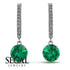 Emerald Dangle Earrings With Hidden Halo - Adaline No. 6