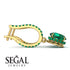 Emerald Dangle Earrings With Hidden Halo - Adaline No. 19 image 2