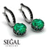 Emerald Dangle Earrings With Hidden Halo - Adaline No. 36
