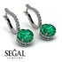 Emerald Dangle Earrings With Hidden Halo - Adaline No. 6
