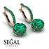 Emerald Dangle Earrings With Hidden Halo - Adaline No. 20 image 3