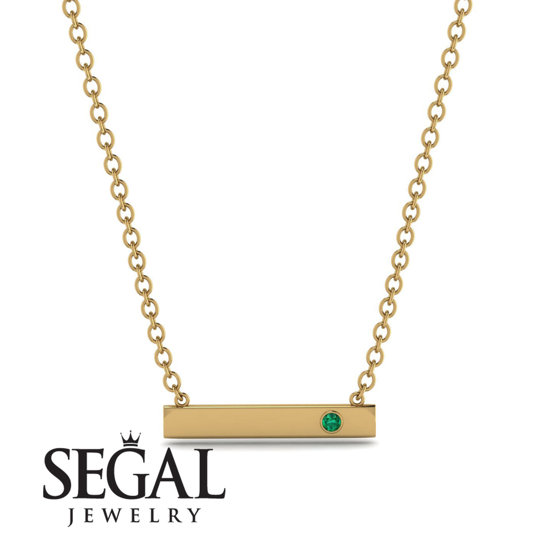 Emerald Gold Necklace Bar - Crystal No. 4