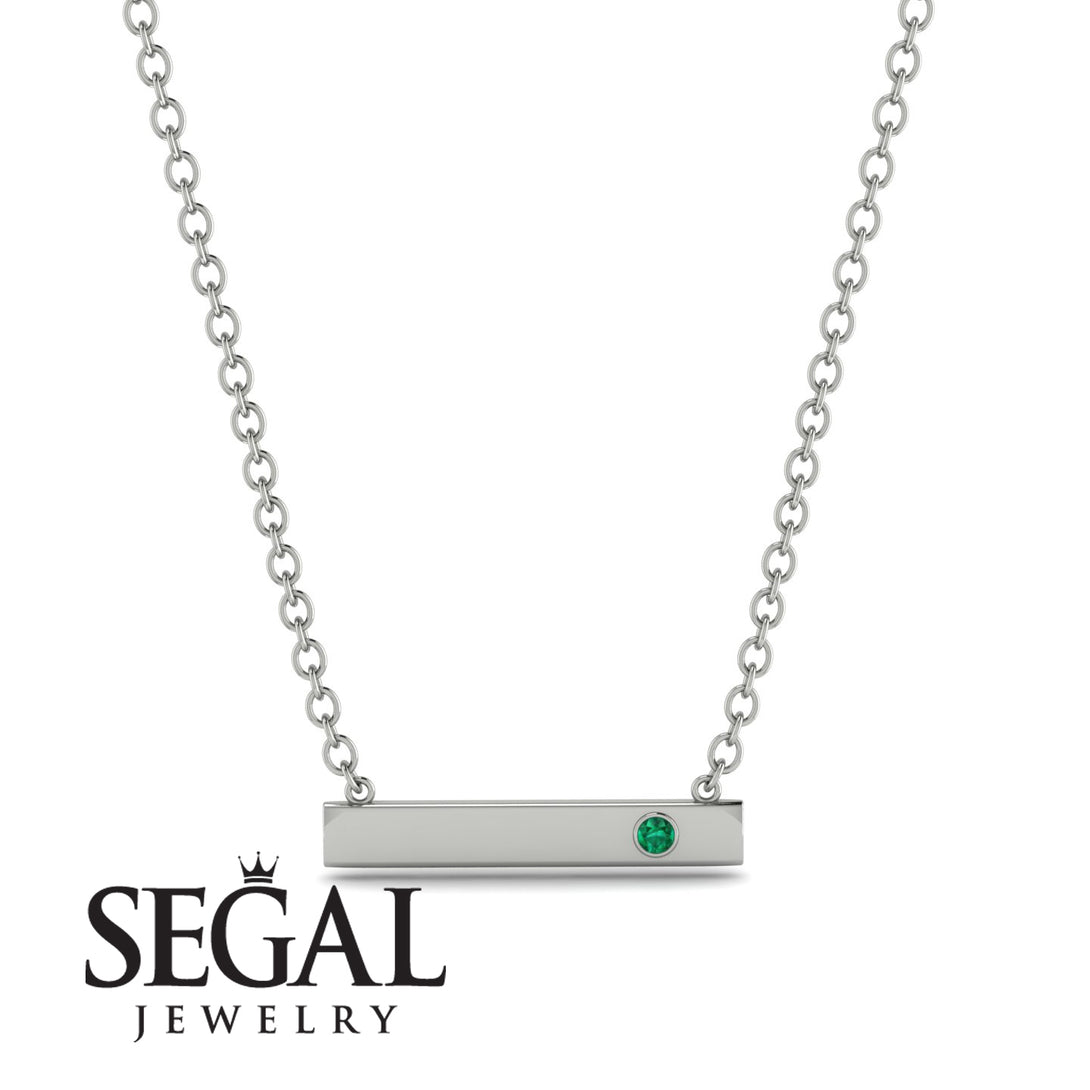 Emerald Gold Necklace Bar - Crystal No. 6