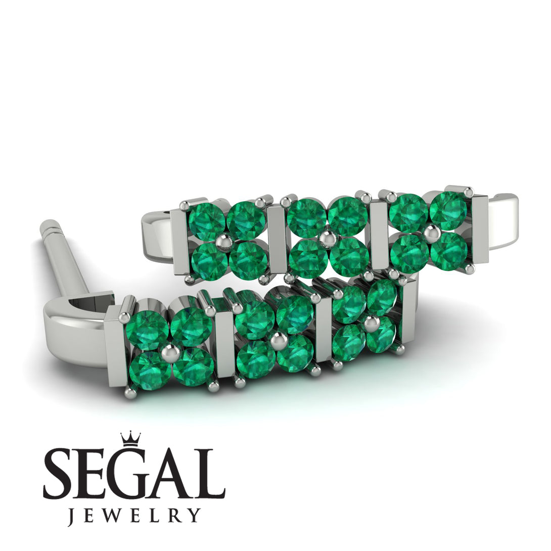 Emerald Minimalist Earrings - Elliot No. 6