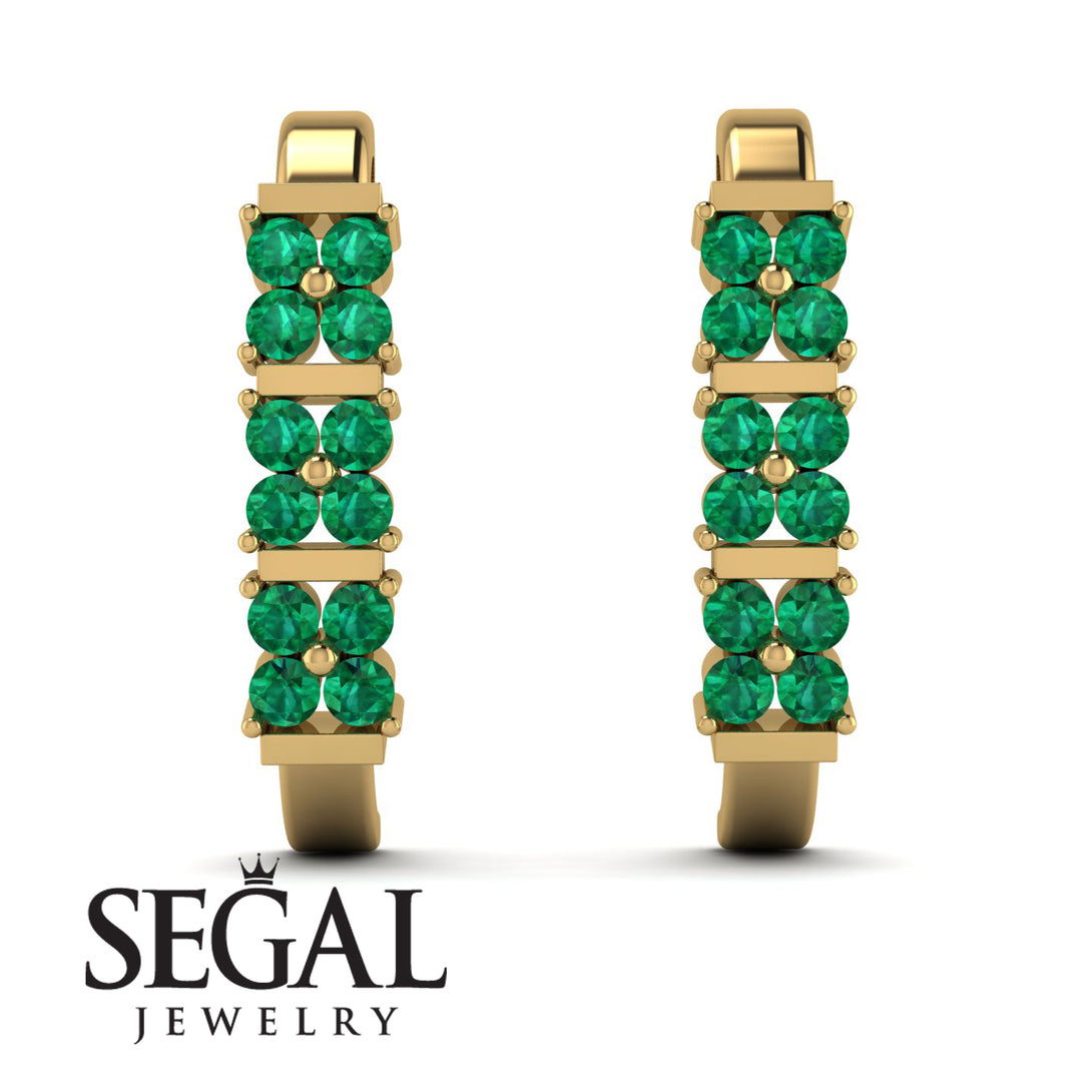 Emerald Minimalist Earrings - Elliot No. 4