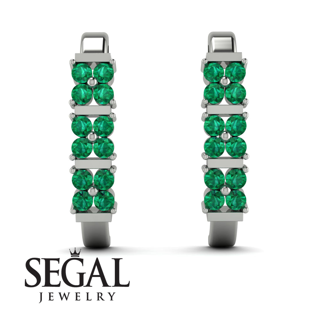 Emerald Minimalist Earrings - Elliot No. 6