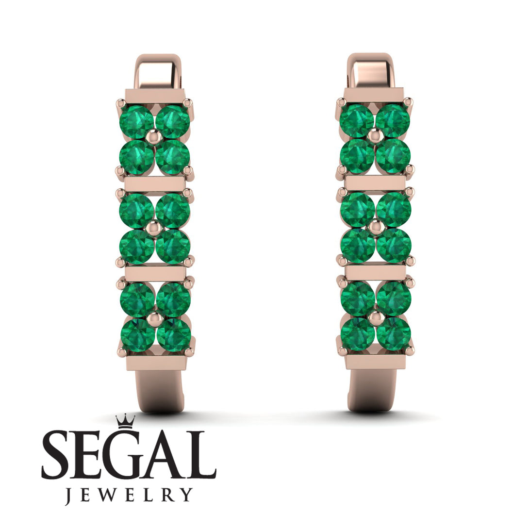 Emerald Minimalist Earrings - Elliot No. 5