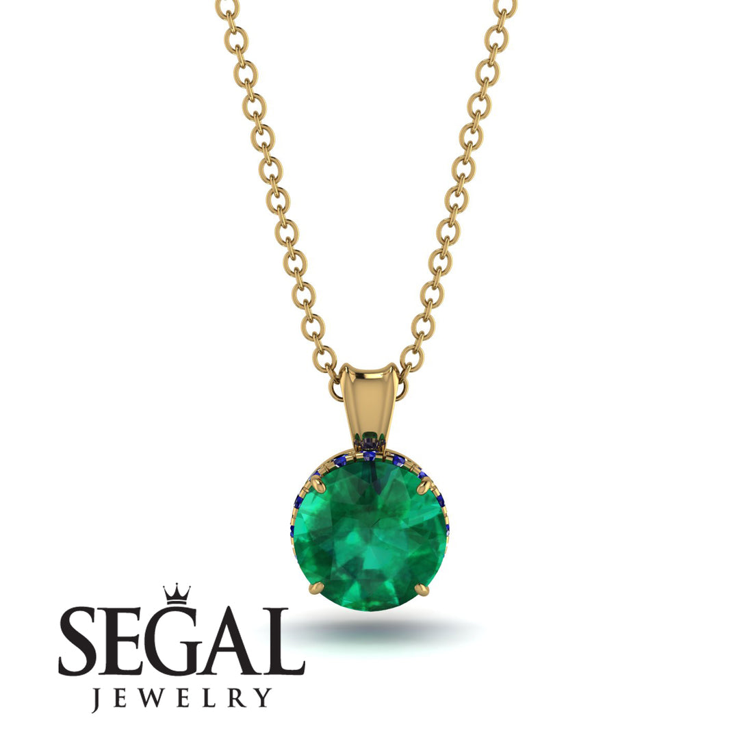 Emerald Necklace With Hidden Halo - Adaline No. 64