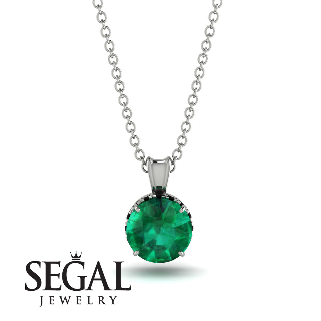 Emerald Necklace With Hidden Halo - Adaline No. 36