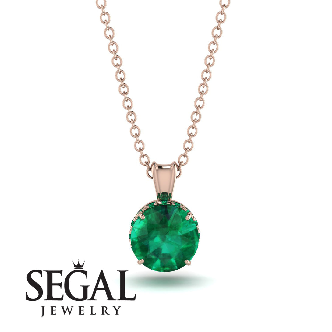 Emerald Necklace With Hidden Halo - Adaline No. 20