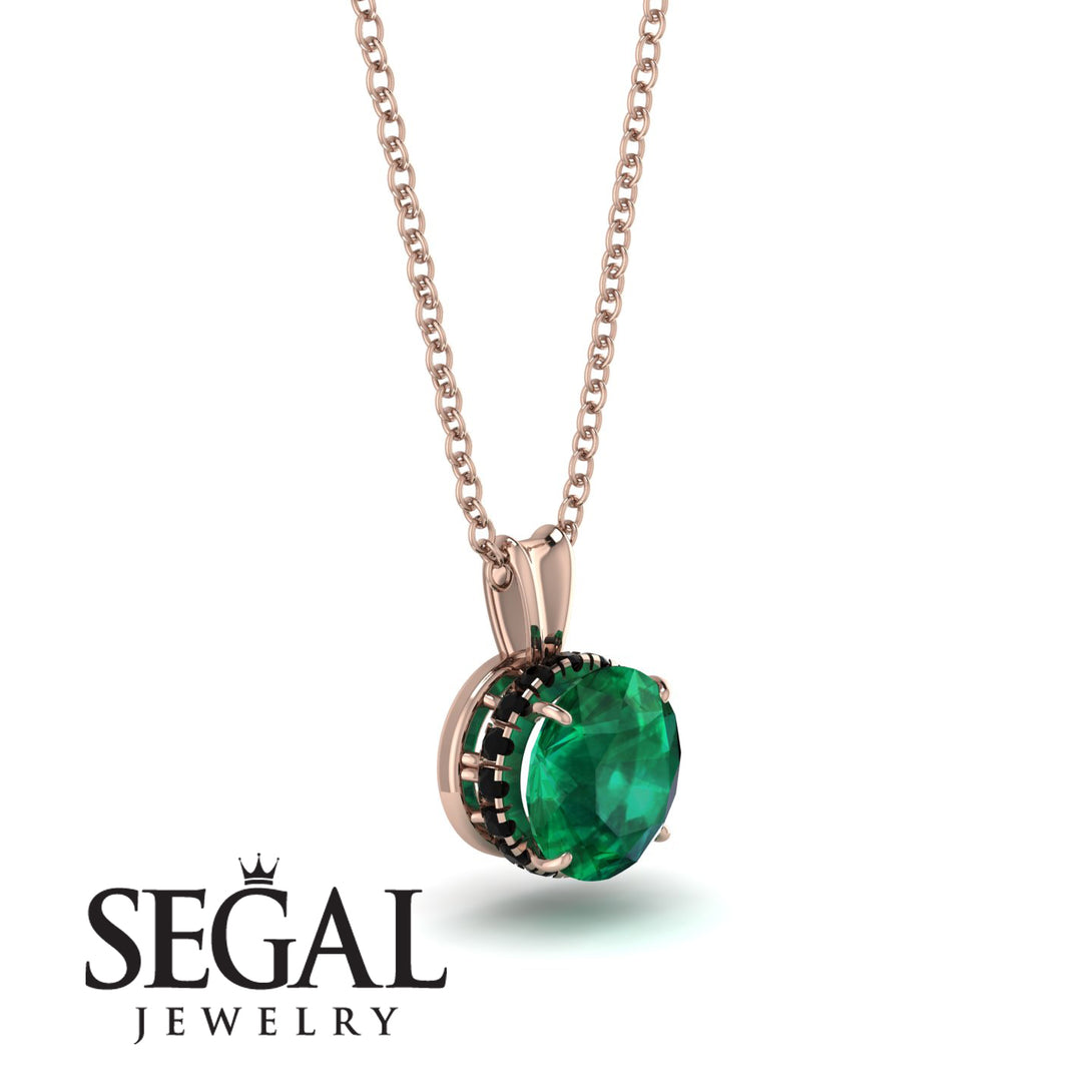 Emerald Necklace With Hidden Halo - Adaline No. 35