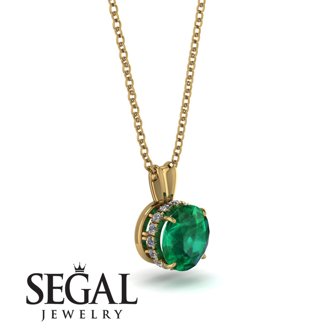 Emerald Necklace With Hidden Halo - Adaline No. 4