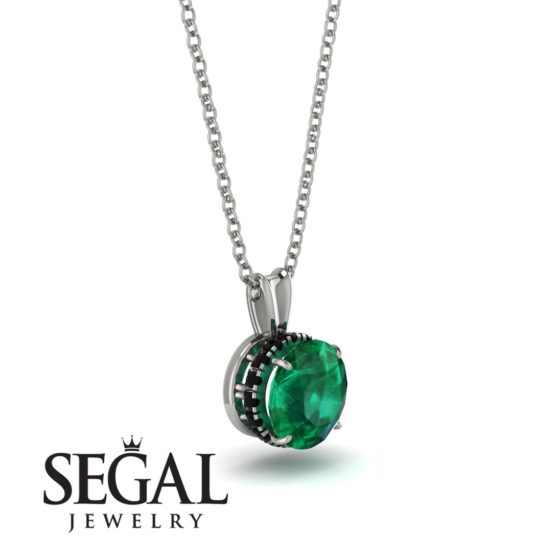 Emerald Necklace With Hidden Halo - Adaline No. 36