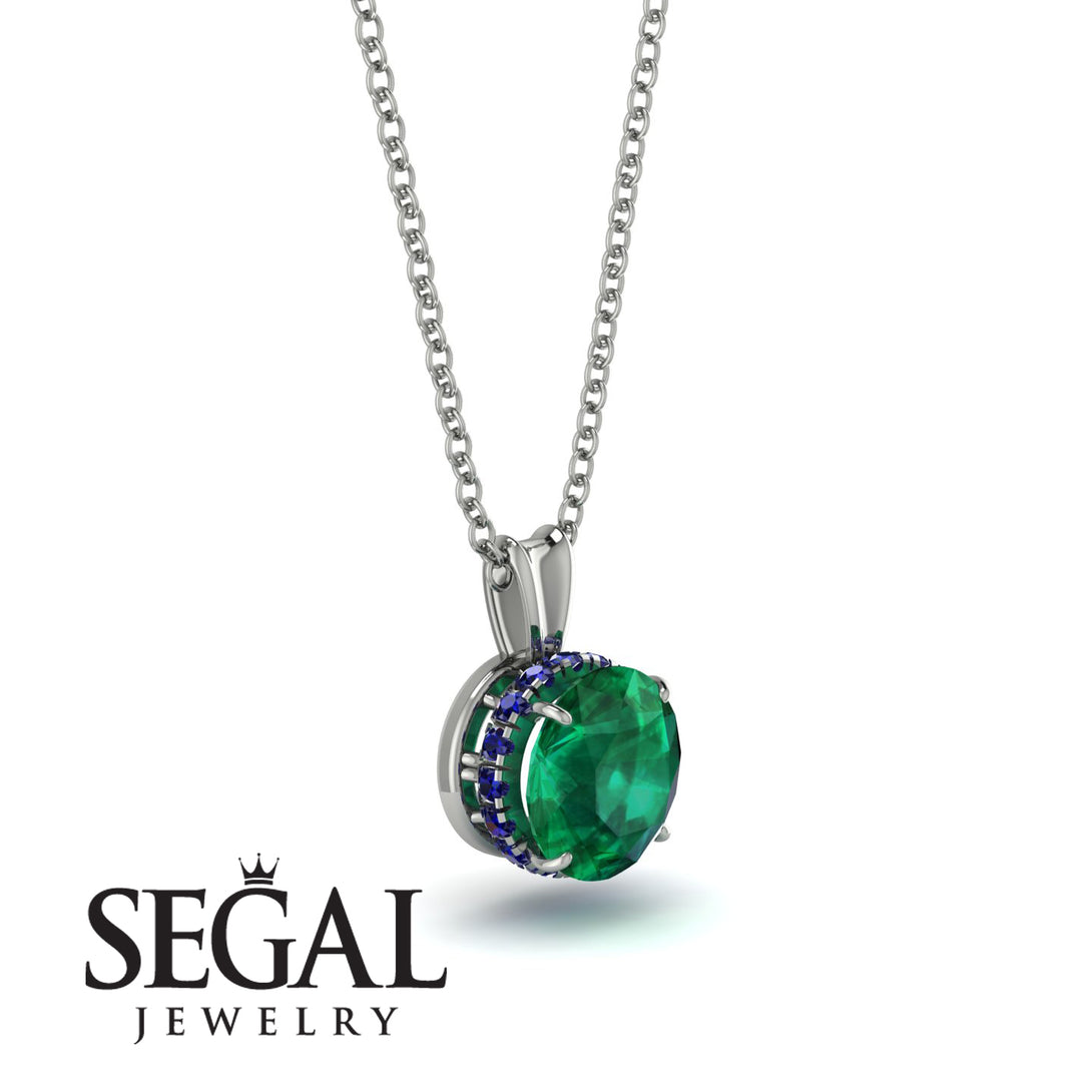 Emerald Necklace With Hidden Halo - Adaline No. 66