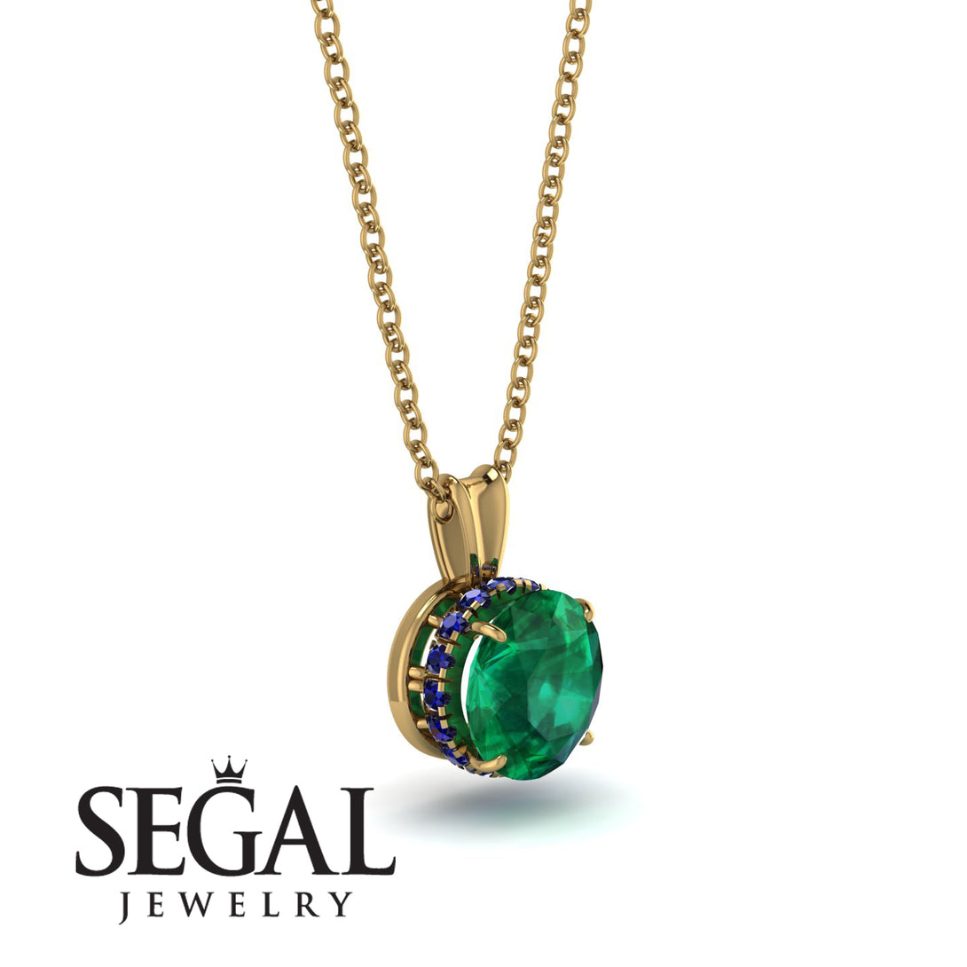 Emerald Necklace With Hidden Halo - Adaline No. 64