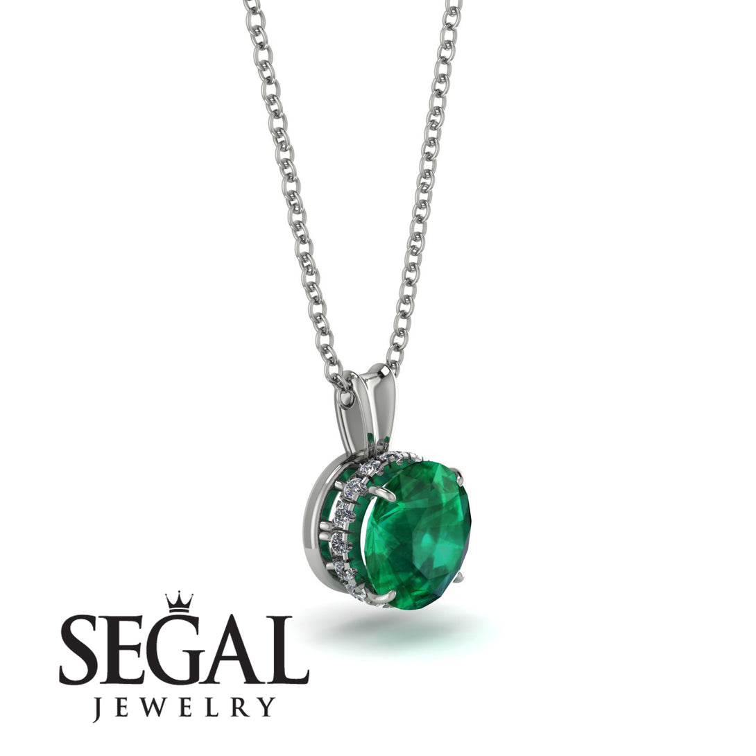 Emerald Necklace With Hidden Halo - Adaline No. 6