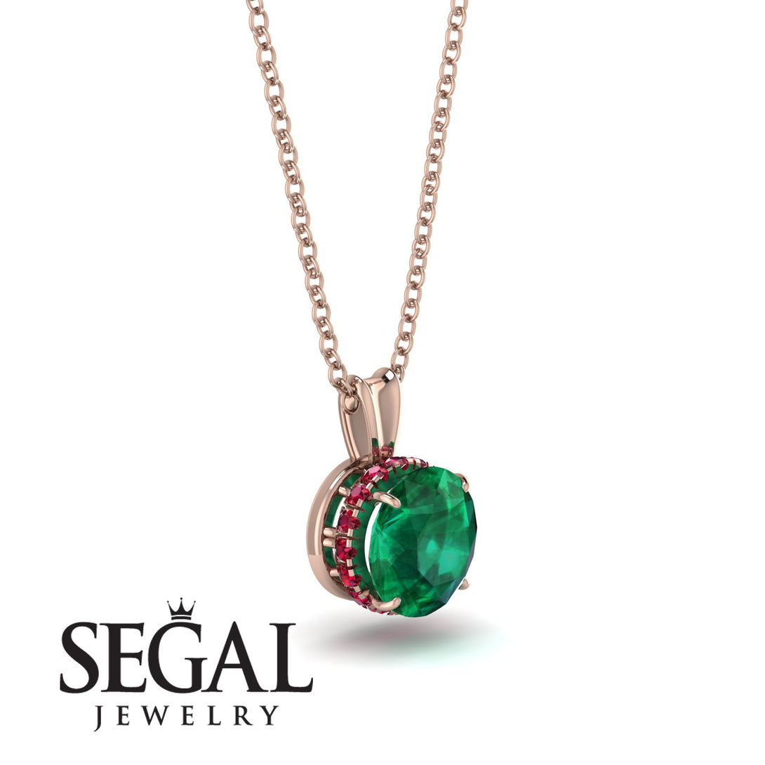 Emerald Necklace With Hidden Halo - Adaline No. 50