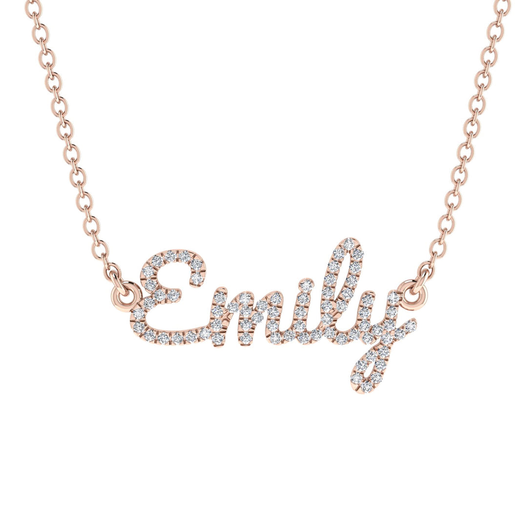 Diamond Gold Name Necklace - Emily