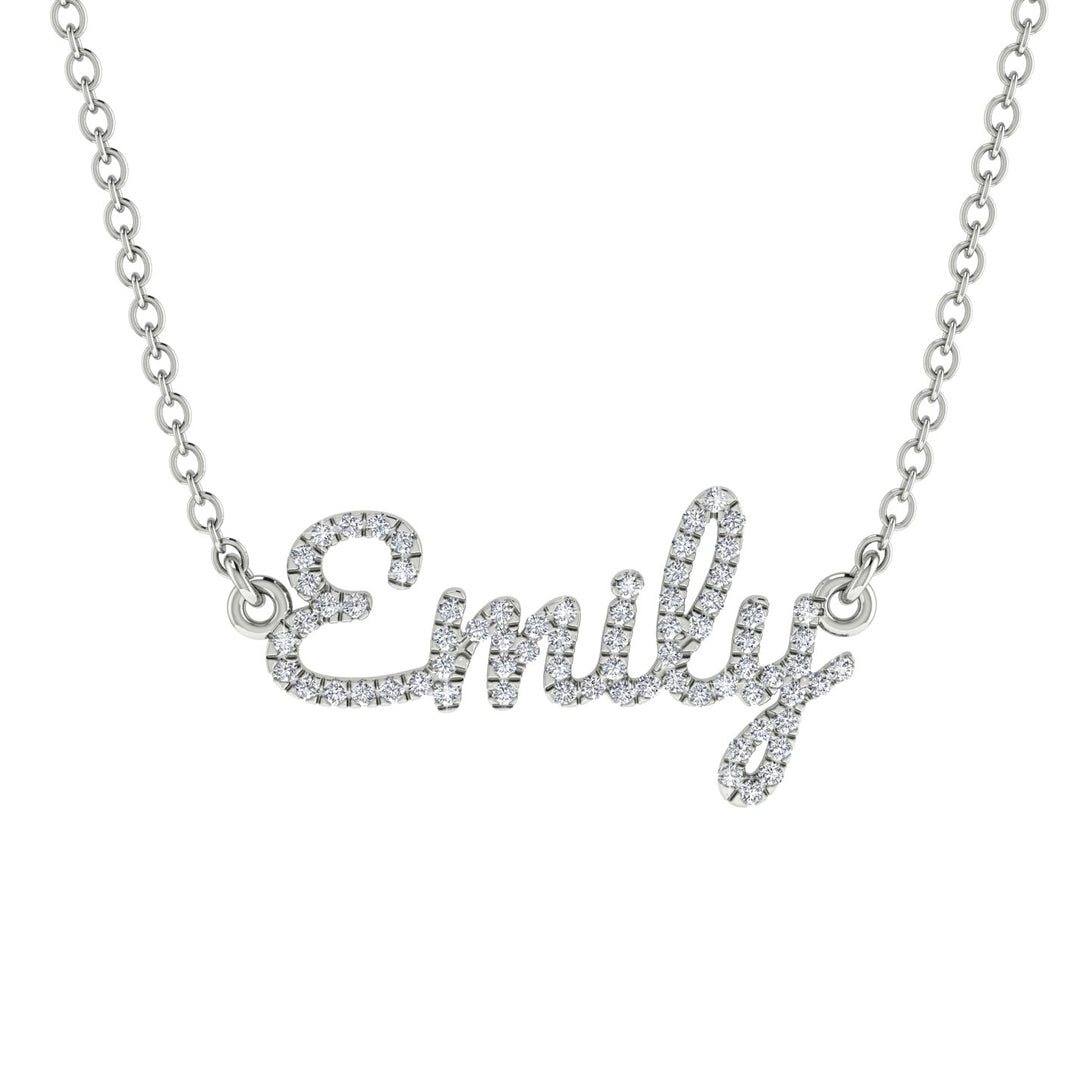 Diamond Gold Name Necklace - Emily