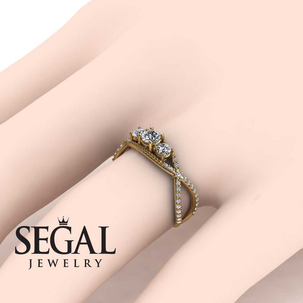 3 Stones Denity Diamond Ring- Natalie no. 1