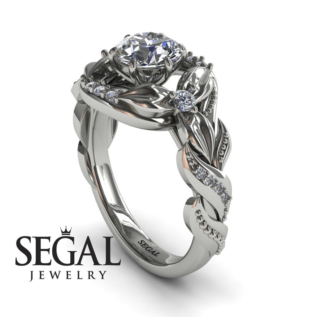Tim - Curly Flower Branches Diamond Ring - Isabelle no. 3