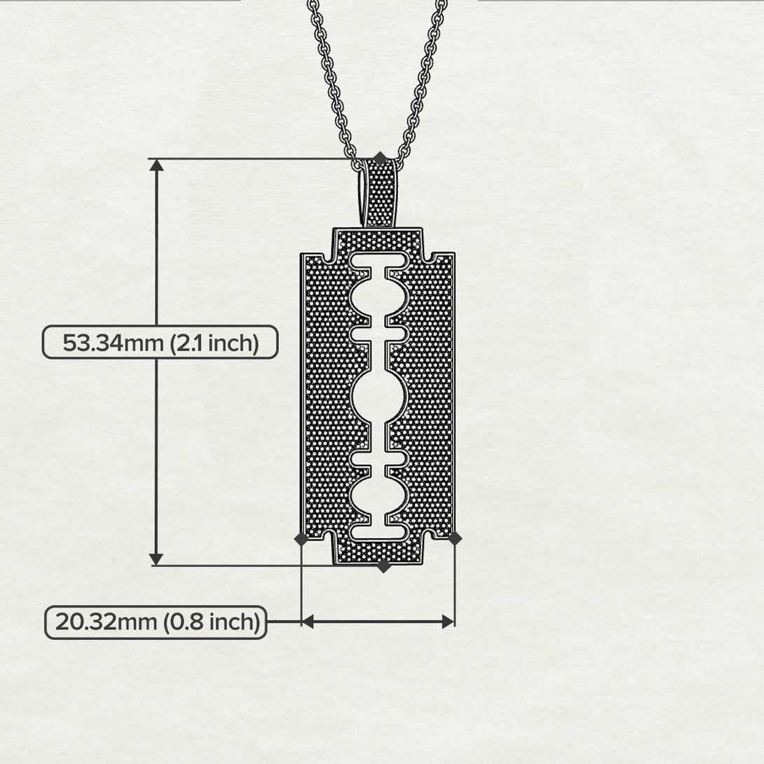 Razor Blade Men Ruby Pendant - Eric No. 12