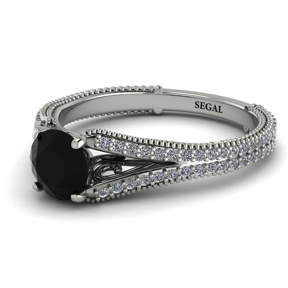 The Royal Queen Black Diamond Ring With Diamonds- Eva no. 6