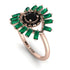 Halo Baguette Black Diamond Ring - Diana No. 23