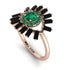 Halo Baguette Emerald Ring - Diana No. 35