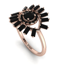 Halo Baguette Black Diamond Ring - Diana No. 38 image 1