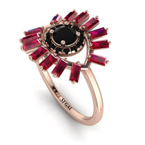 Halo Baguette Black Diamond Ring - Diana No. 53 image 1