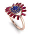 Halo Baguette Sapphire Ring - Diana No. 59