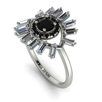 Halo Baguette Black Diamond Ring - Diana No. 9 image 1