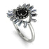 Halo Baguette Black Diamond Ring - Diana No. 9