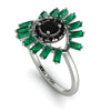 Halo Baguette Black Diamond Ring - Diana No. 24