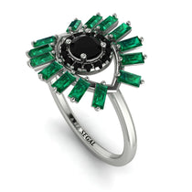 Halo Baguette Black Diamond Ring - Diana No. 24 image 1