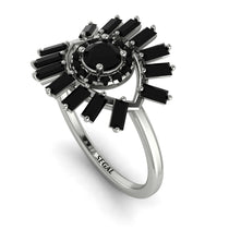 Halo Baguette Black Diamond Ring - Diana No. 39 image 1