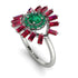 Halo Baguette Emerald Ring - Diana No. 51