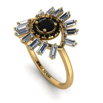 Halo Baguette Black Diamond Ring - Diana No. 7 image 1