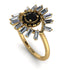 Halo Baguette Black Diamond Ring - Diana No. 7
